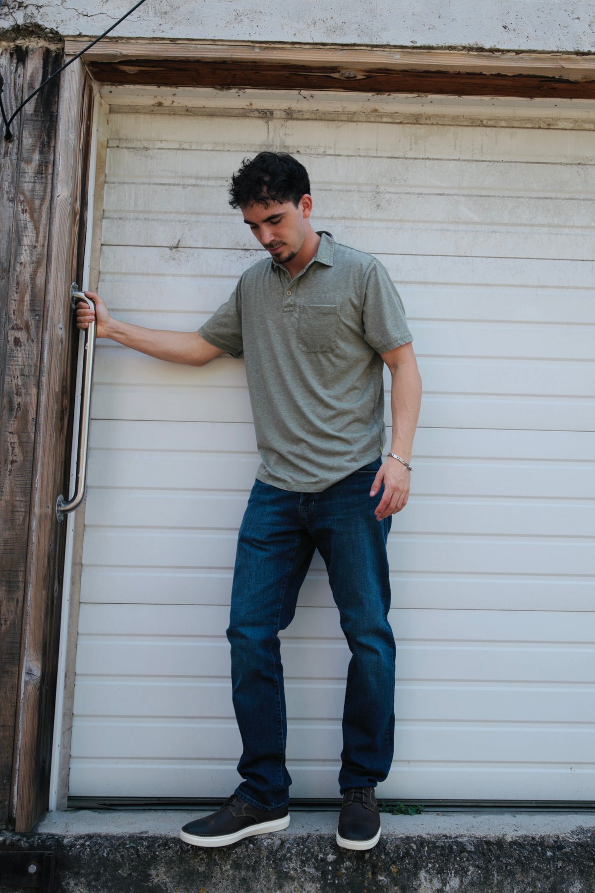 True Grit Bowery Burnout Slit Polo - Bahama Green, a polished, comfortable polo for the golf course, the office, summer dinners and weekends