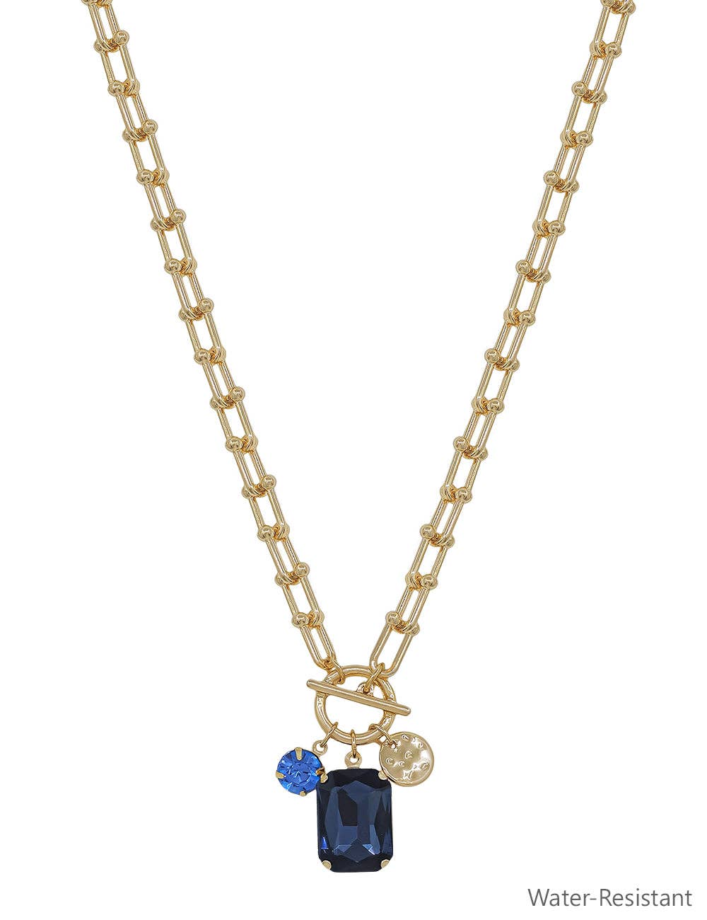 Royal Blue Crystal Charms Necklace