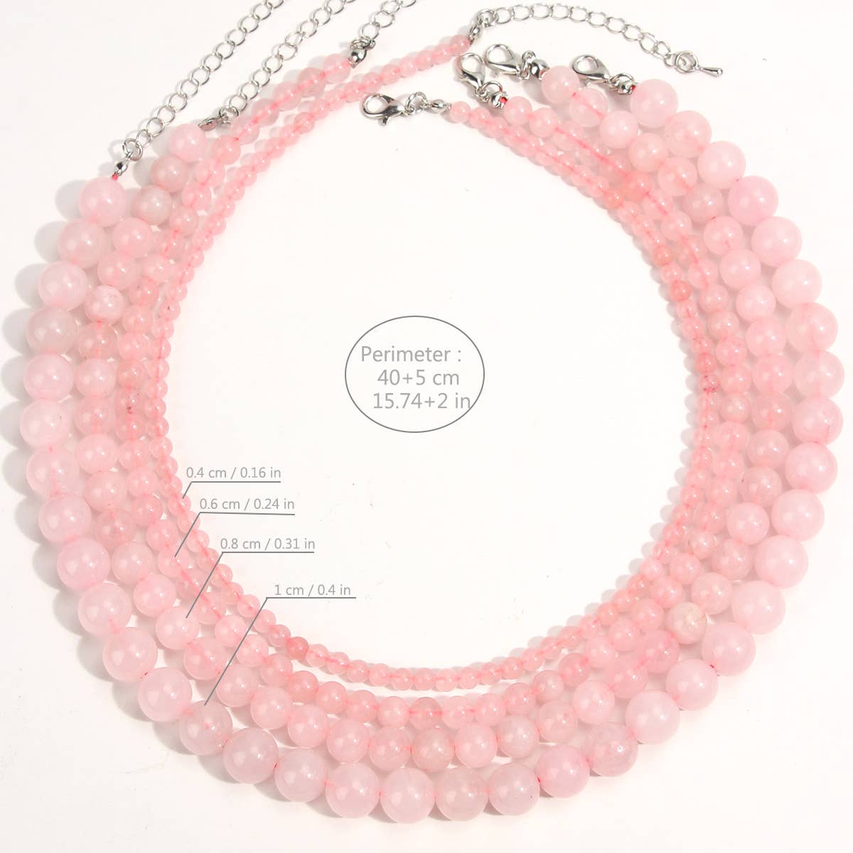 Pink Beaded Versatile Necklace: Set / M - view 3