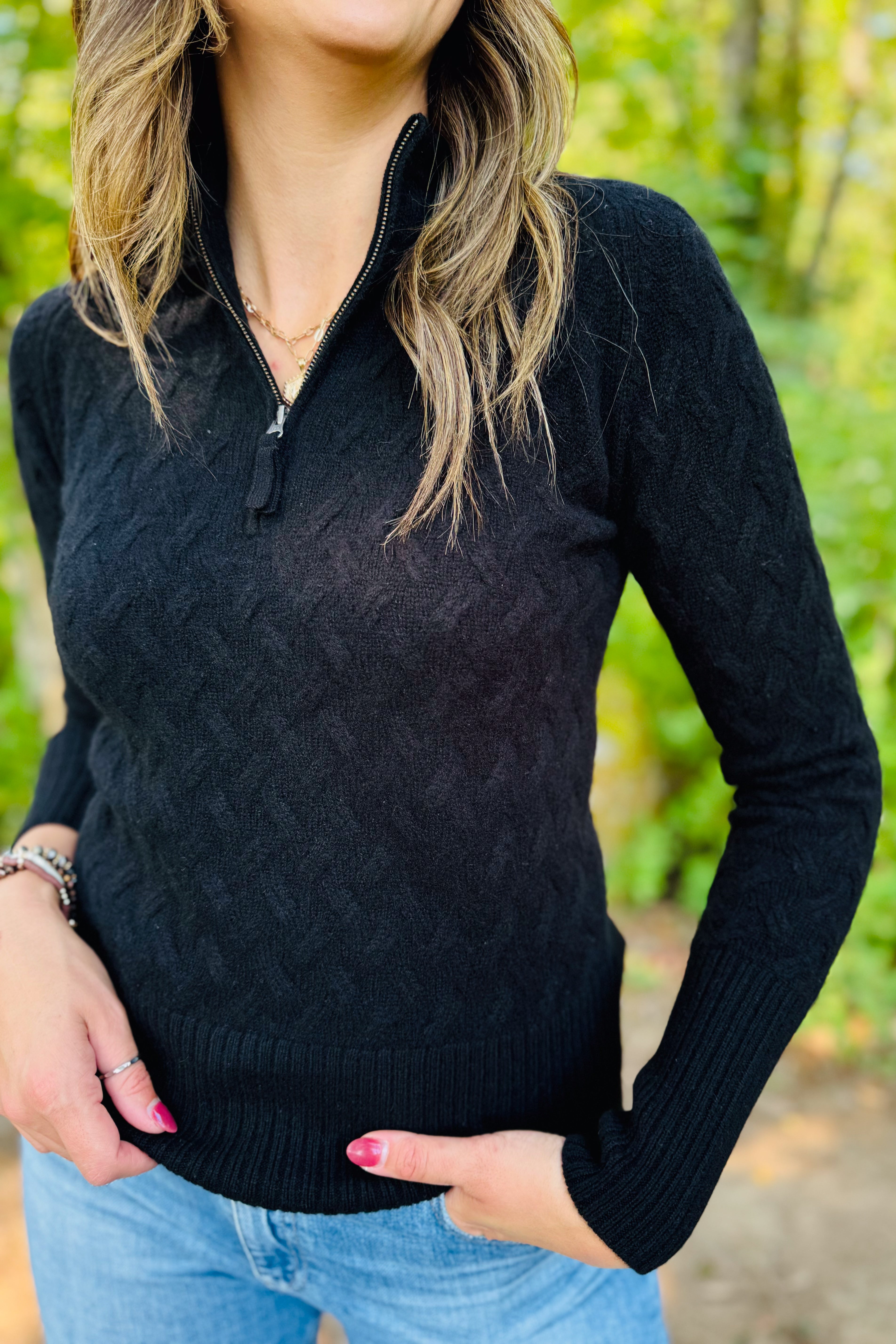 Cashmere Half Zip Pullover