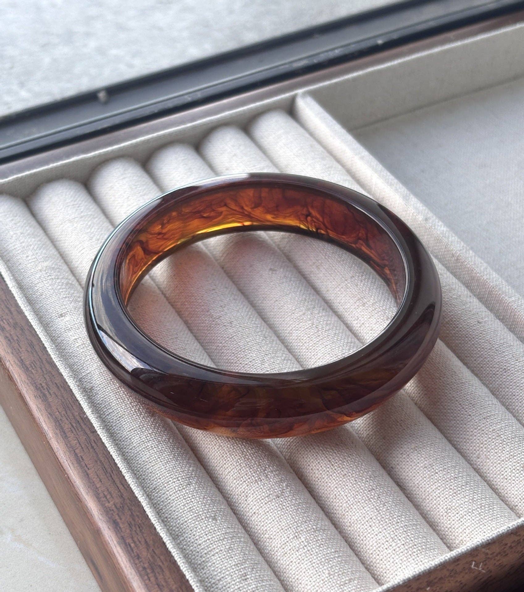 Trendy Geometric Resin Stackable Bangle Bracelet