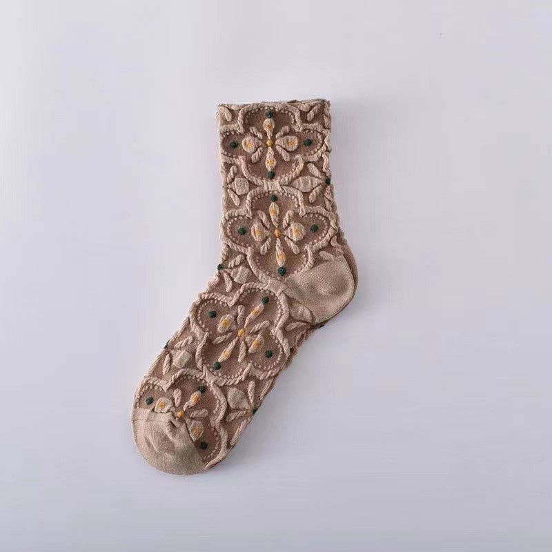 Three-Dimensional Relief Women's Sock