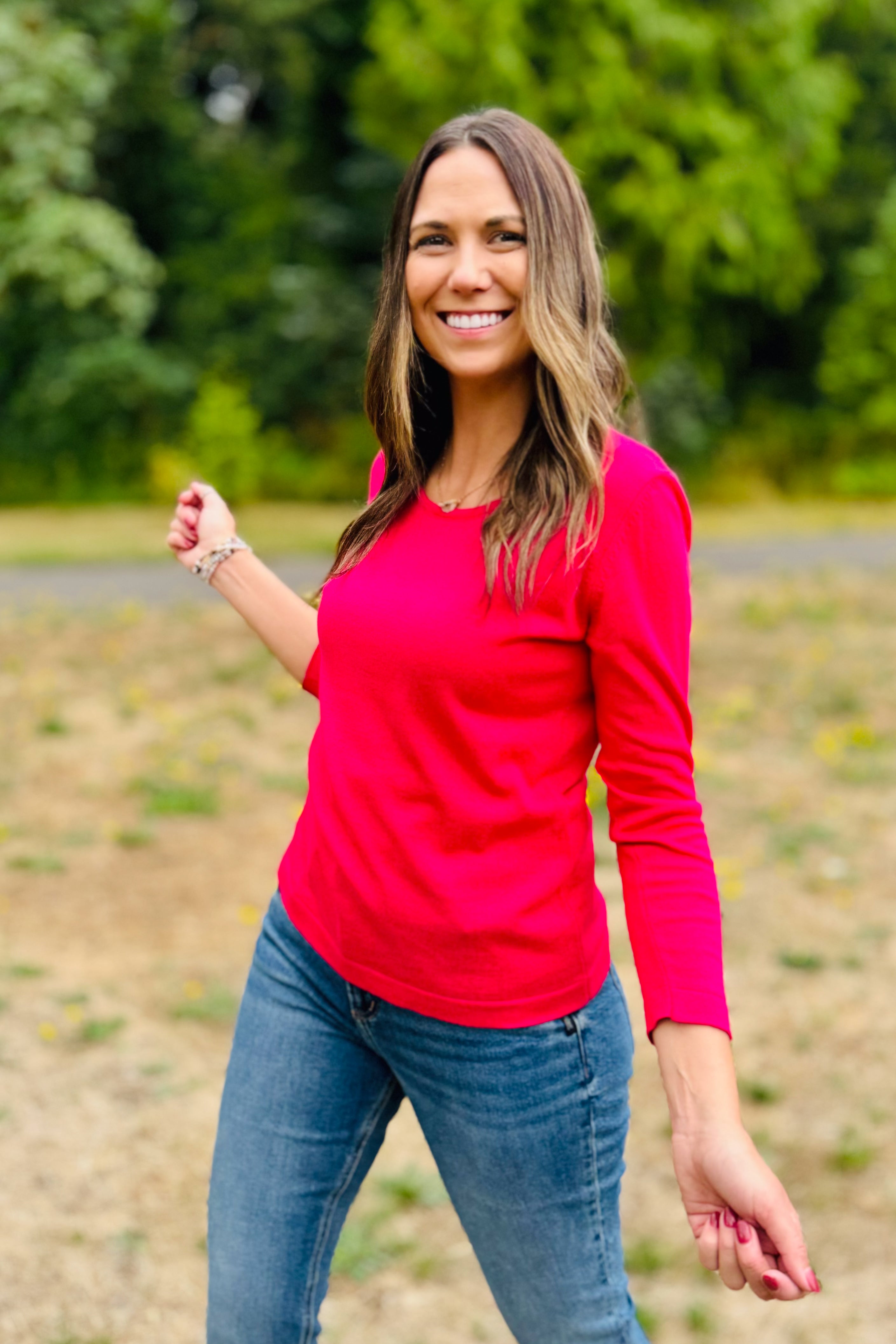 Classic Crew Neck Sweater Pink