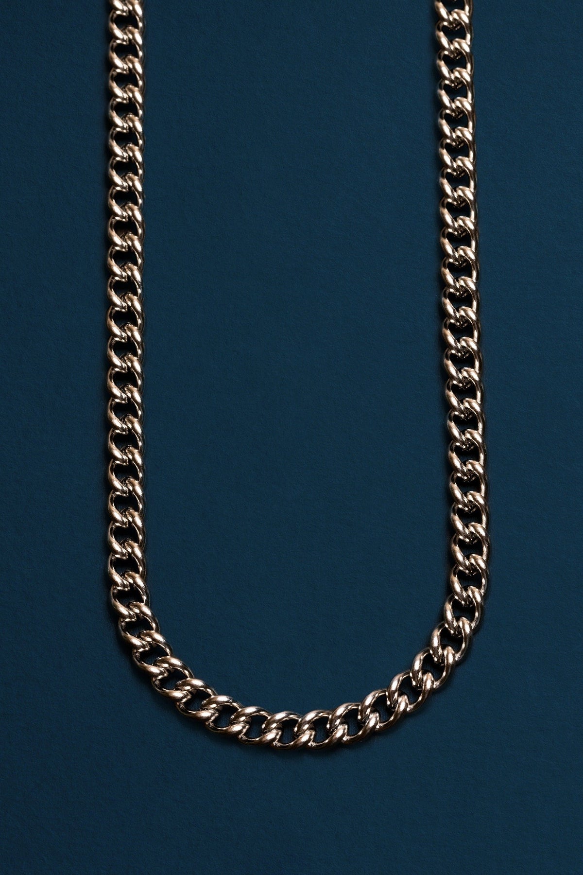 We Are All Smith 7mm Curb Style Link Chain detail, a heavy 316L stainless curb chain that won't tarnish, a standout gift for him