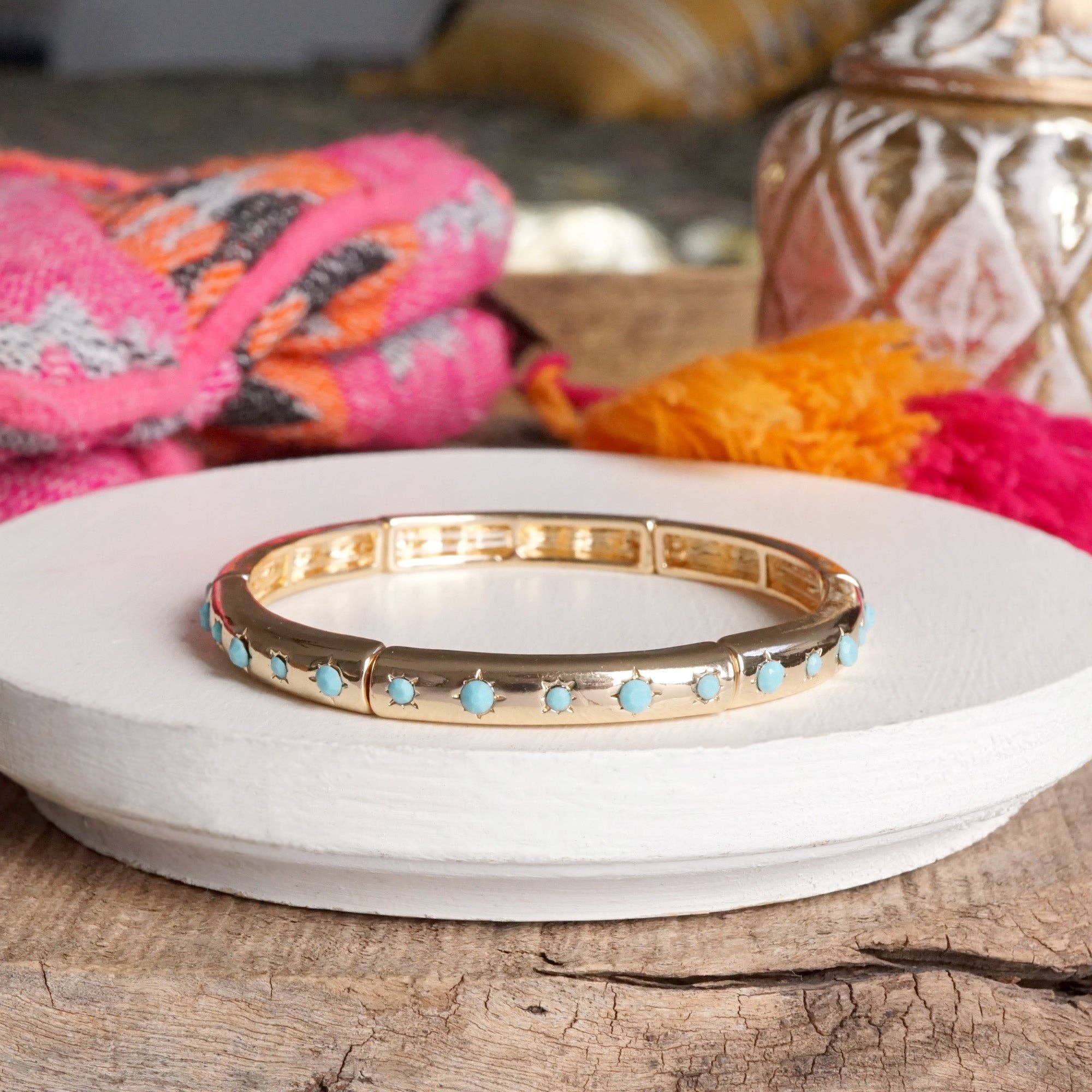Eternity Stretch Bangle –Turquoise