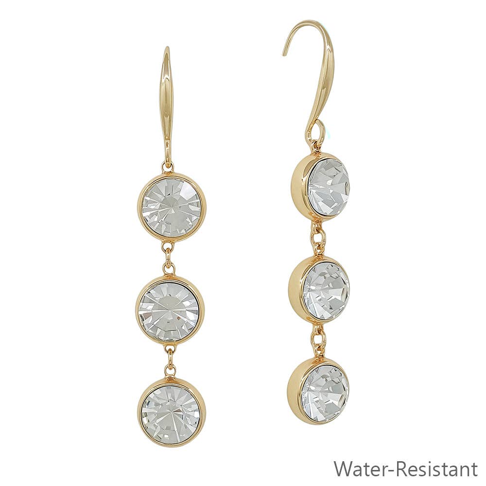 Triple Drop Crystals 2" Earring