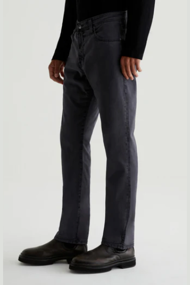 AG Everett slim straight jean in Sulfur GP, a comfortable, versatile denim staple that dresses up for dinner or down for weekends and everyday wear