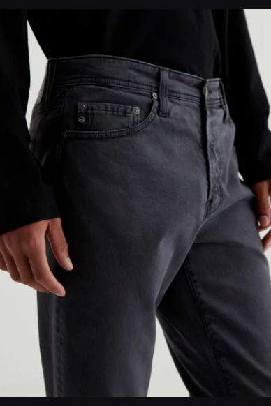 AG Everett slim straight jean in Sulfur GP, a comfortable, versatile denim staple that dresses up for dinner or down for weekends and everyday wear