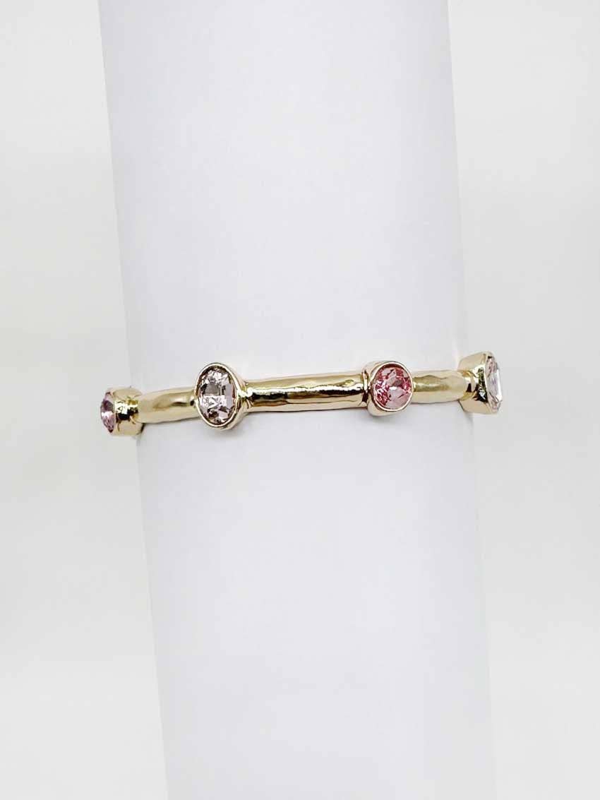 Stretch Bracelet with Pink Crystal Accents