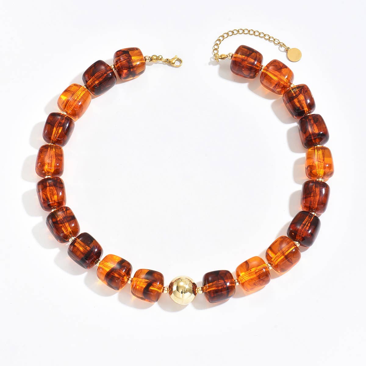 Acrylic Bead Necklace - Brown