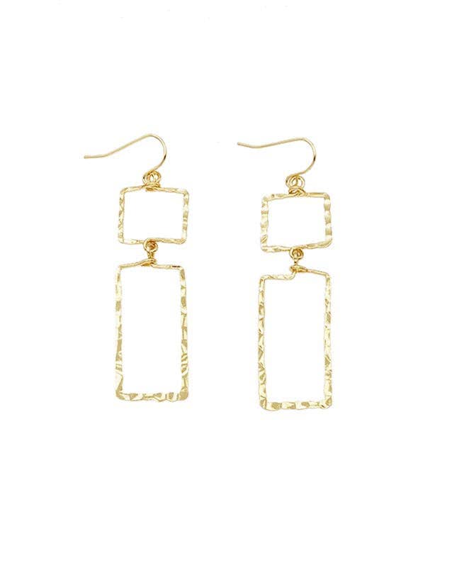 Textured Open Rectangle Earring