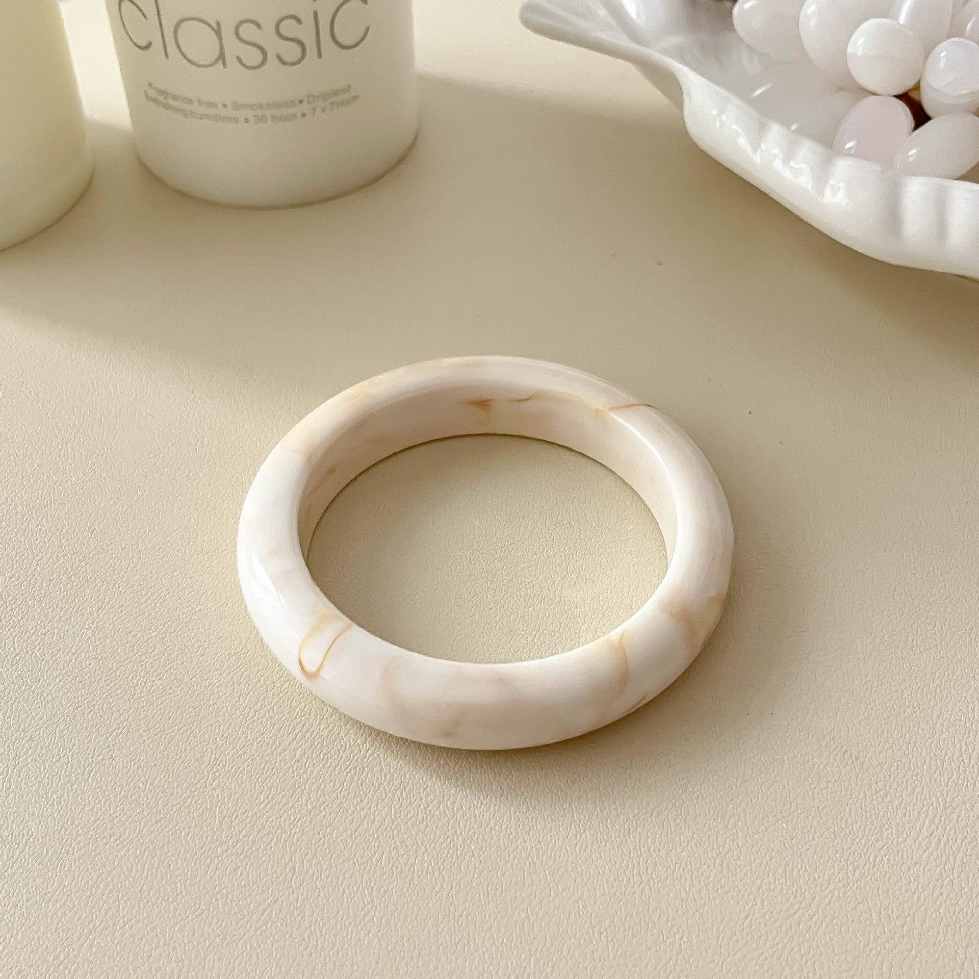 Trendy Geometric Resin Stackable Bangle Bracelet