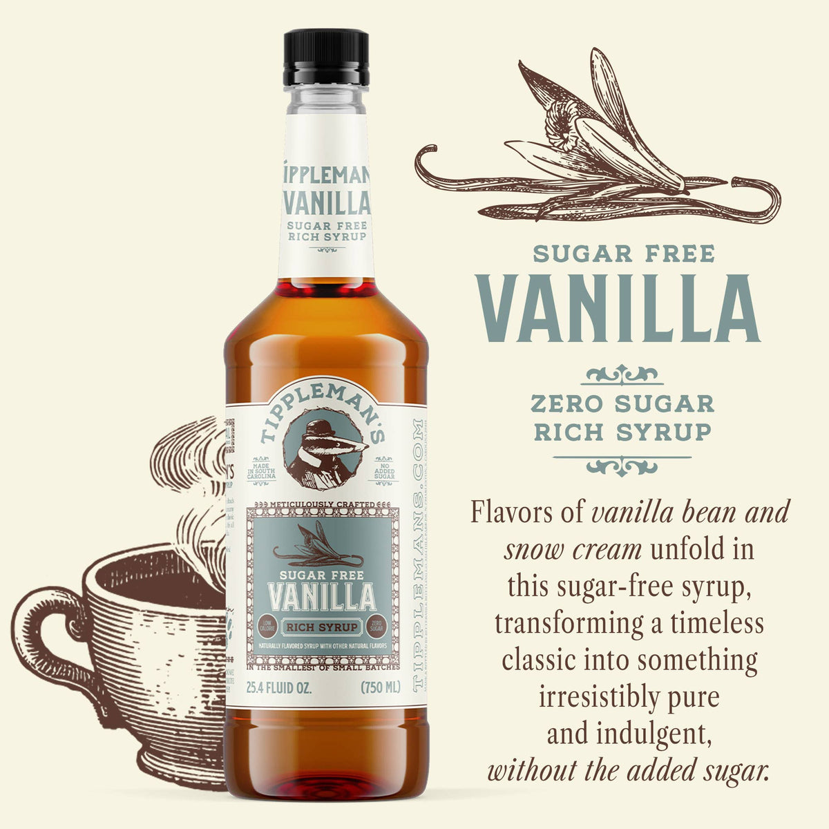 Sugar Free Vanilla Syrup | Bittermilk Bottling Co. - view 2
