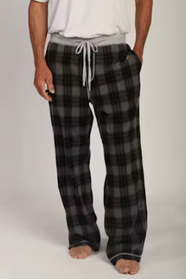True Grit flannel pant in Black Charcoal plaid, cozy 100% cotton lounge pants for cabin weekends, Christmas morning, movie nights and slow mornings