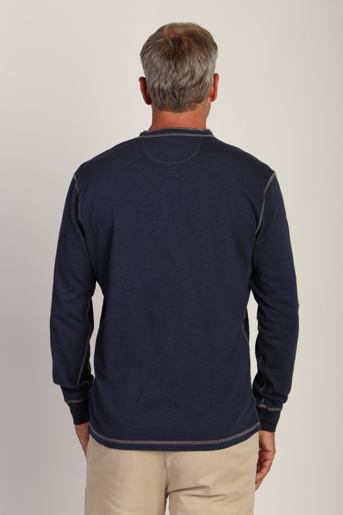 True Grit Heritage Slub Henley - Navy, a soft, classic henley for layering, cabin weekends, travel and everyday wear