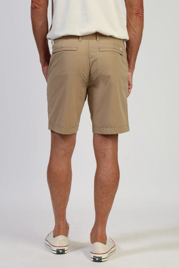 True Grit Hybrid Dock short in Khaki, quick-drying hybrid shorts for boat days, the dock, beach towns and summer weekends