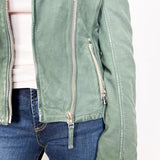 Karyn Leather Jacket Sage