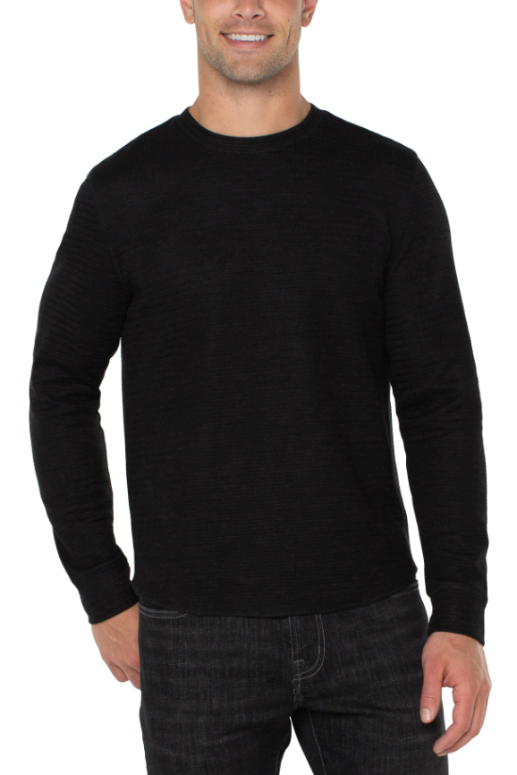 Liverpool L/S Crewneck - Black, a comfortable long sleeve for layering, cool mornings, travel and everyday wear