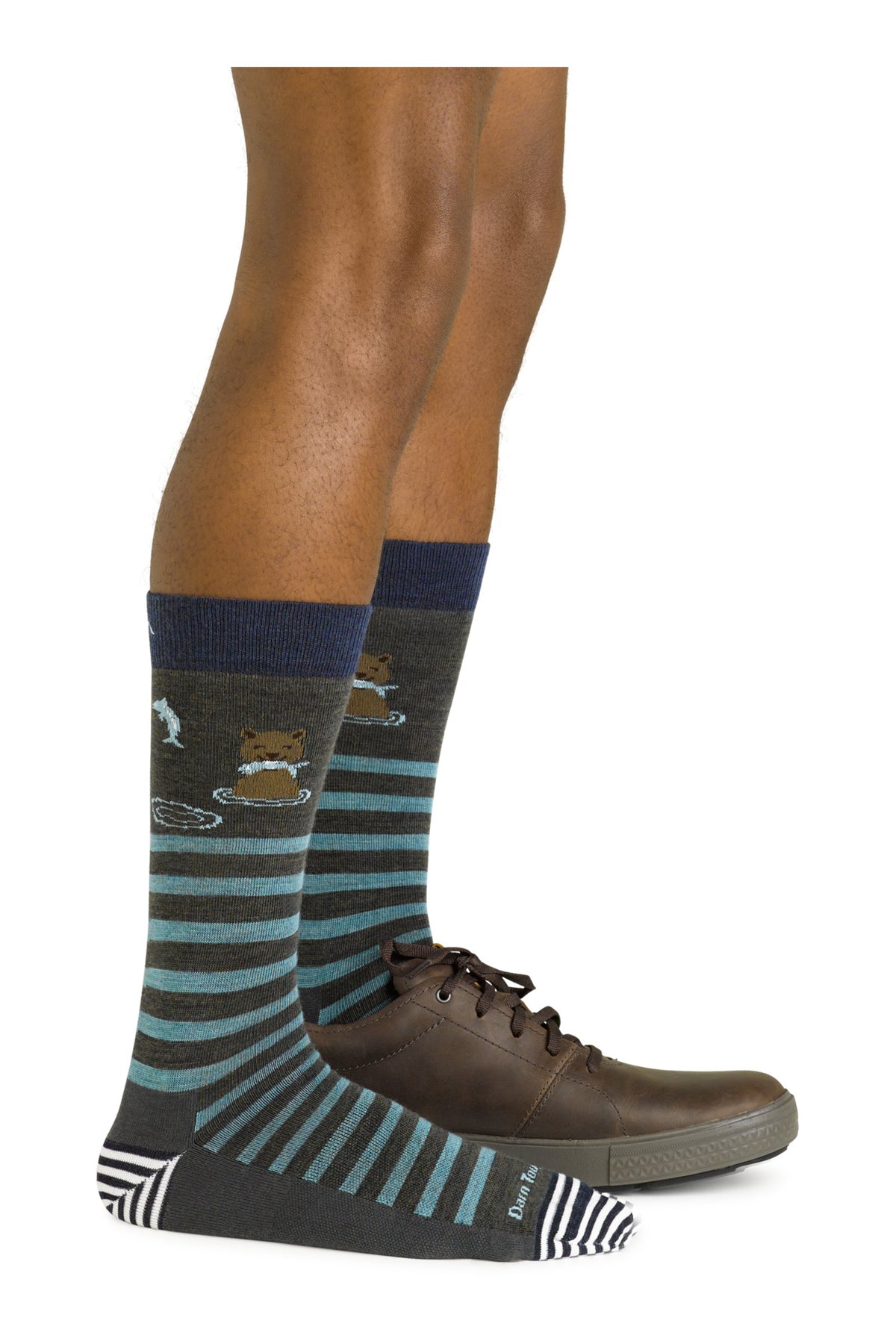 Darn Tough Men's Animal Haus Crew Lightweight Lifestyle Socks in Forest, a fun, thin merino crew sock that adds personality to everyday outfits for work, travel and weekends, and makes a great stocking stuffer, guaranteed for life