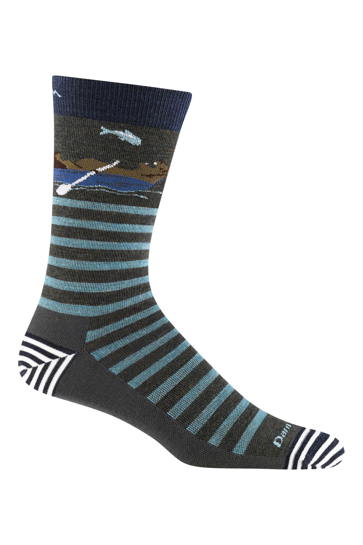 Darn Tough Men's Animal Haus Crew Lightweight Lifestyle Socks in Forest, a fun, thin merino crew sock that adds personality to everyday outfits for work, travel and weekends, and makes a great stocking stuffer, guaranteed for life