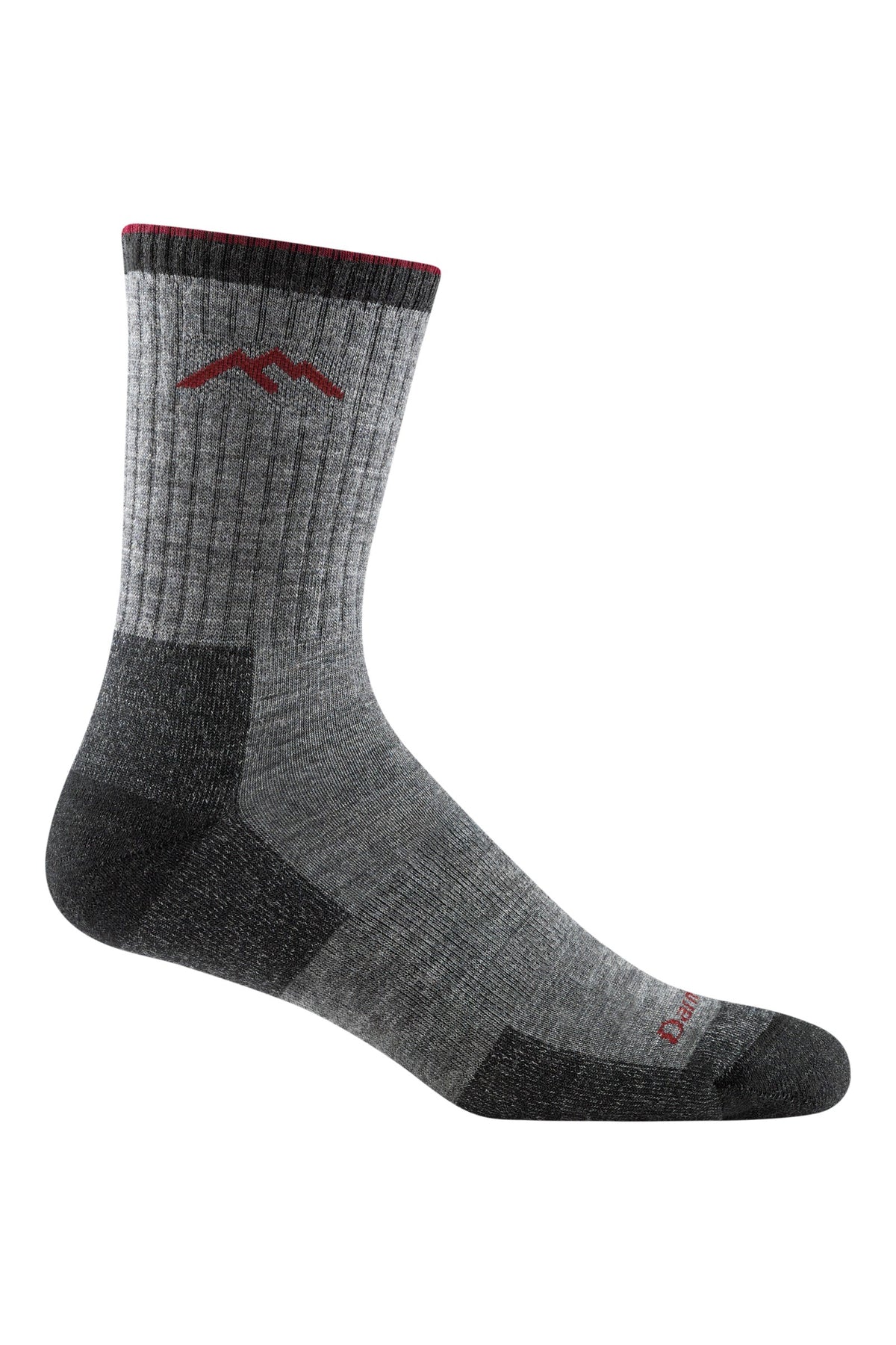 Darn Tough Men's Hiker Micro Crew Midweight Hiking Socks in Charcoal, Darn Tough's best-selling midweight cushioned merino hiking sock, built for long days on the trail, job sites, hunting and cold-weather wear, guaranteed for life