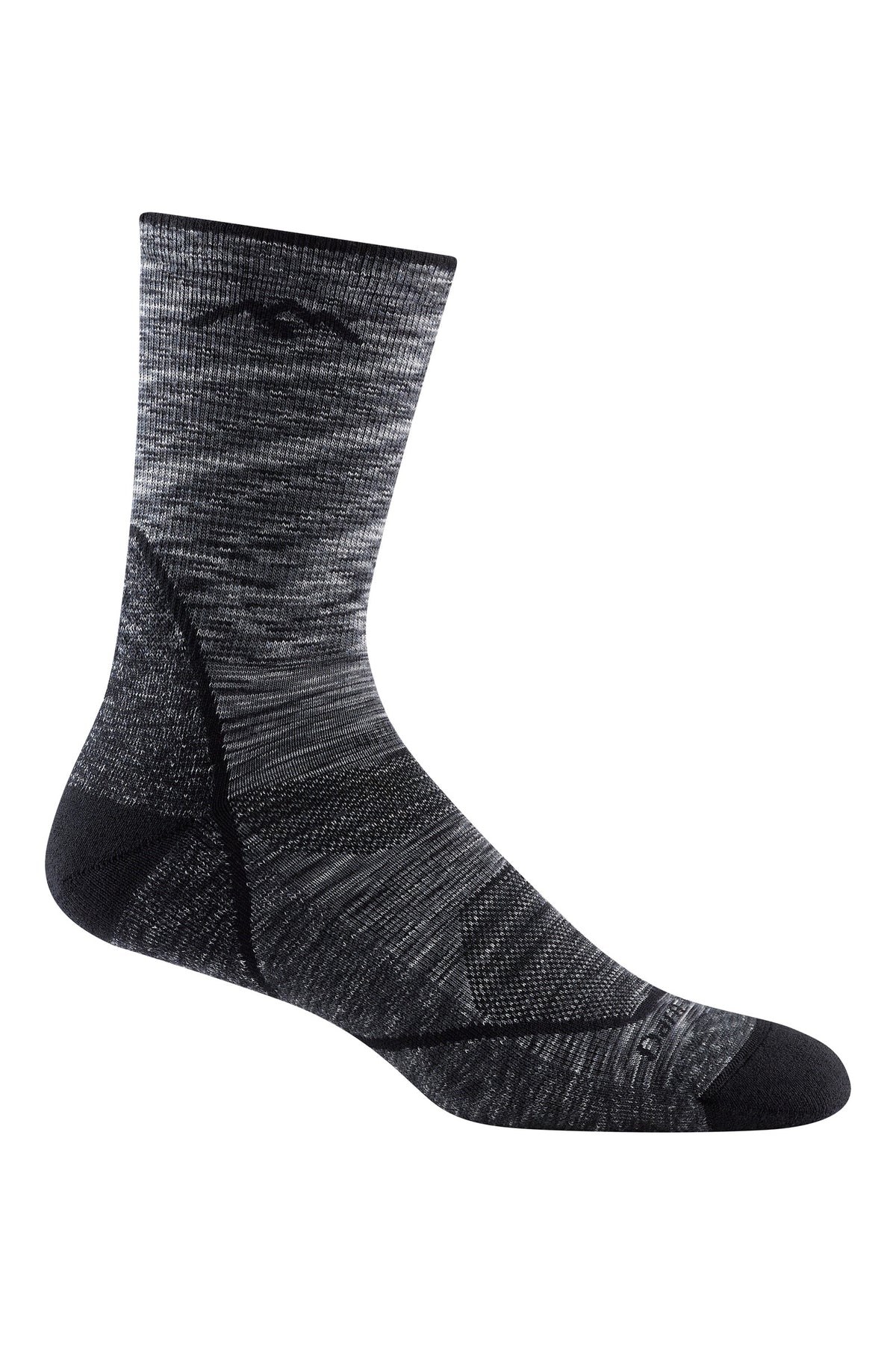 Darn Tough Men's Light Hiker Micro Crew Lightweight Hiking Socks in Space Grey, a lightweight cushioned merino hiking sock that keeps feet dry and comfortable on day hikes, backpacking trips and everyday outdoor wear, guaranteed for life
