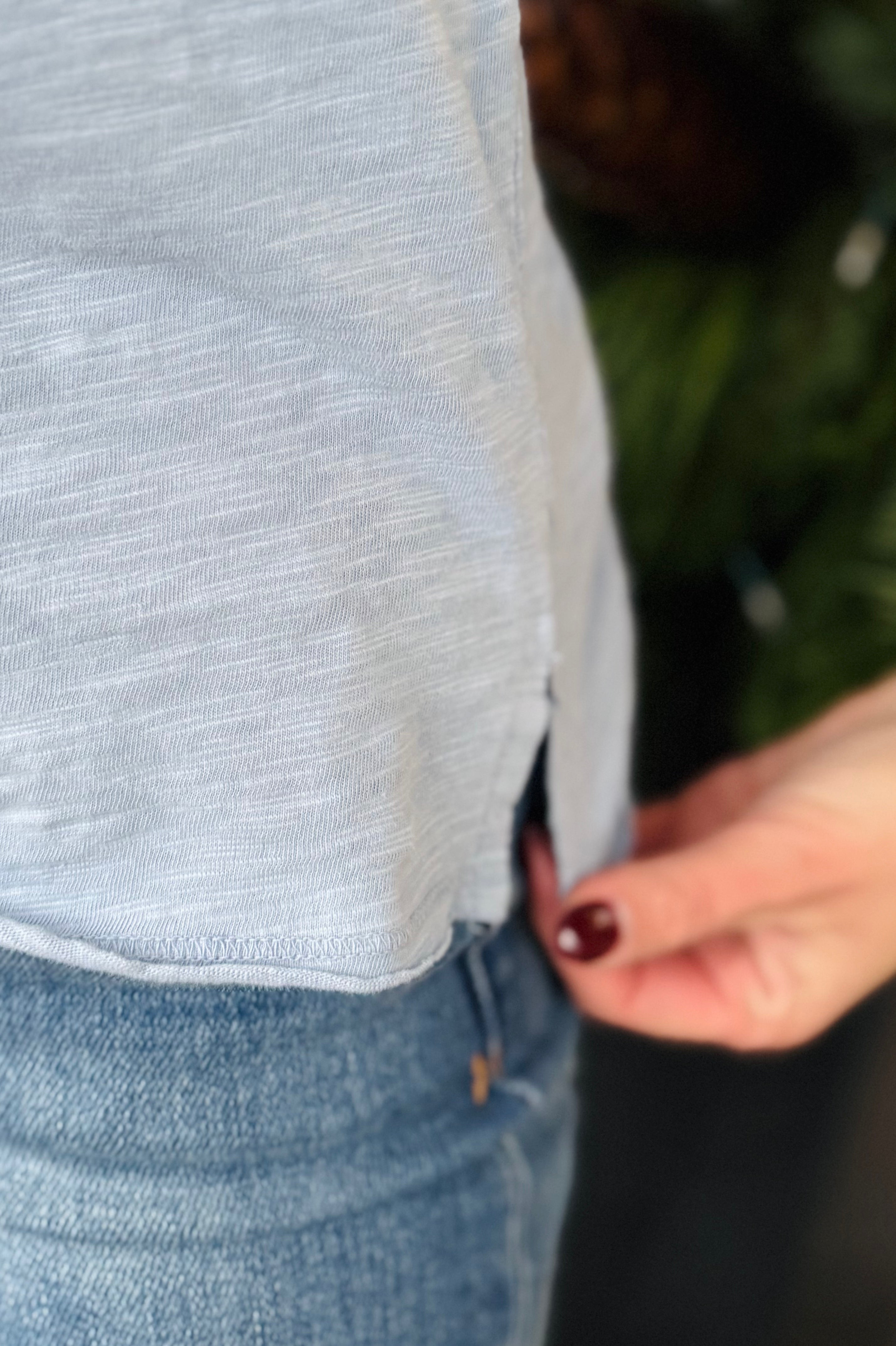 S/S Stem Hem Crew Tee-Frost