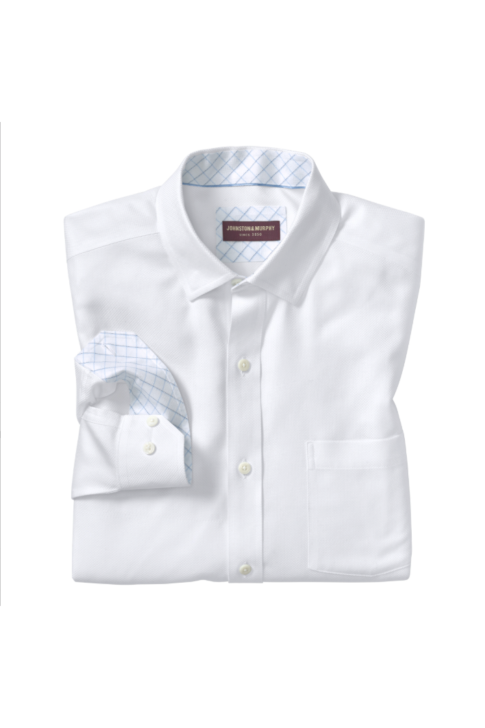Johnston & Murphy Non-Iron Dress Shirt - White, a comfortable, good-looking shirt that goes from workdays to weekend plans