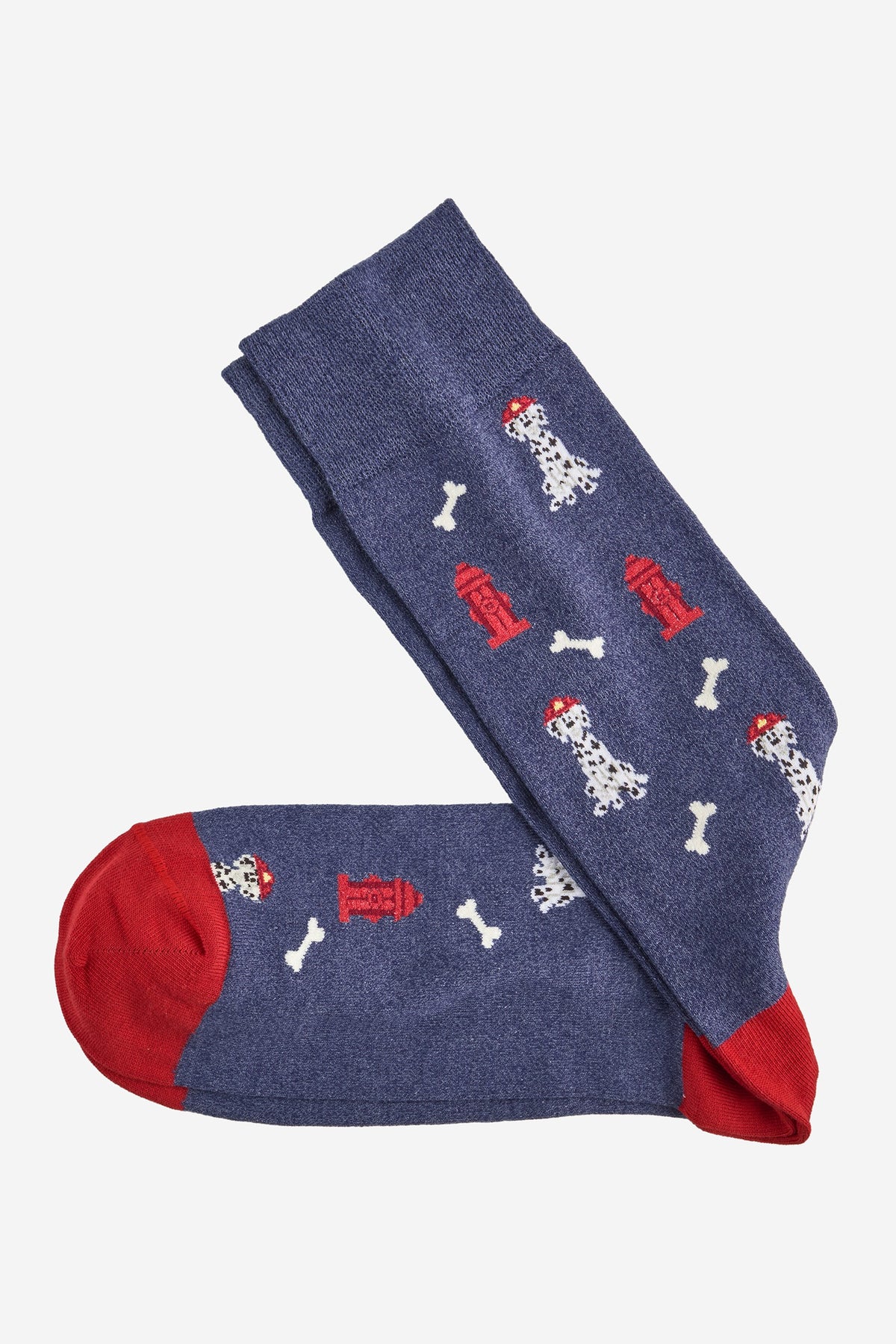 Johnston & Murphy Novelty Dog-Bone Socks in Denim, soft, fun Pima cotton dress socks that add personality to office outfits, weddings and weekends, and make an easy gift or stocking stuffer