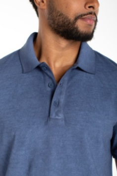 Liverpool Novelty Rib Polo - Blue, a polished, comfortable polo for the golf course, the office, summer dinners and weekends