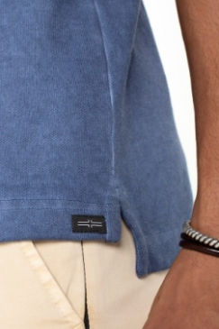 Liverpool Novelty Rib Polo - Blue, a polished, comfortable polo for the golf course, the office, summer dinners and weekends