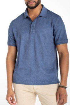 Liverpool Novelty Rib Polo - Blue, a polished, comfortable polo for the golf course, the office, summer dinners and weekends