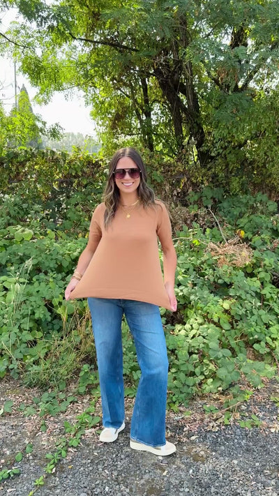 Puffy Sleeve Basic Stretchy Knit Top12