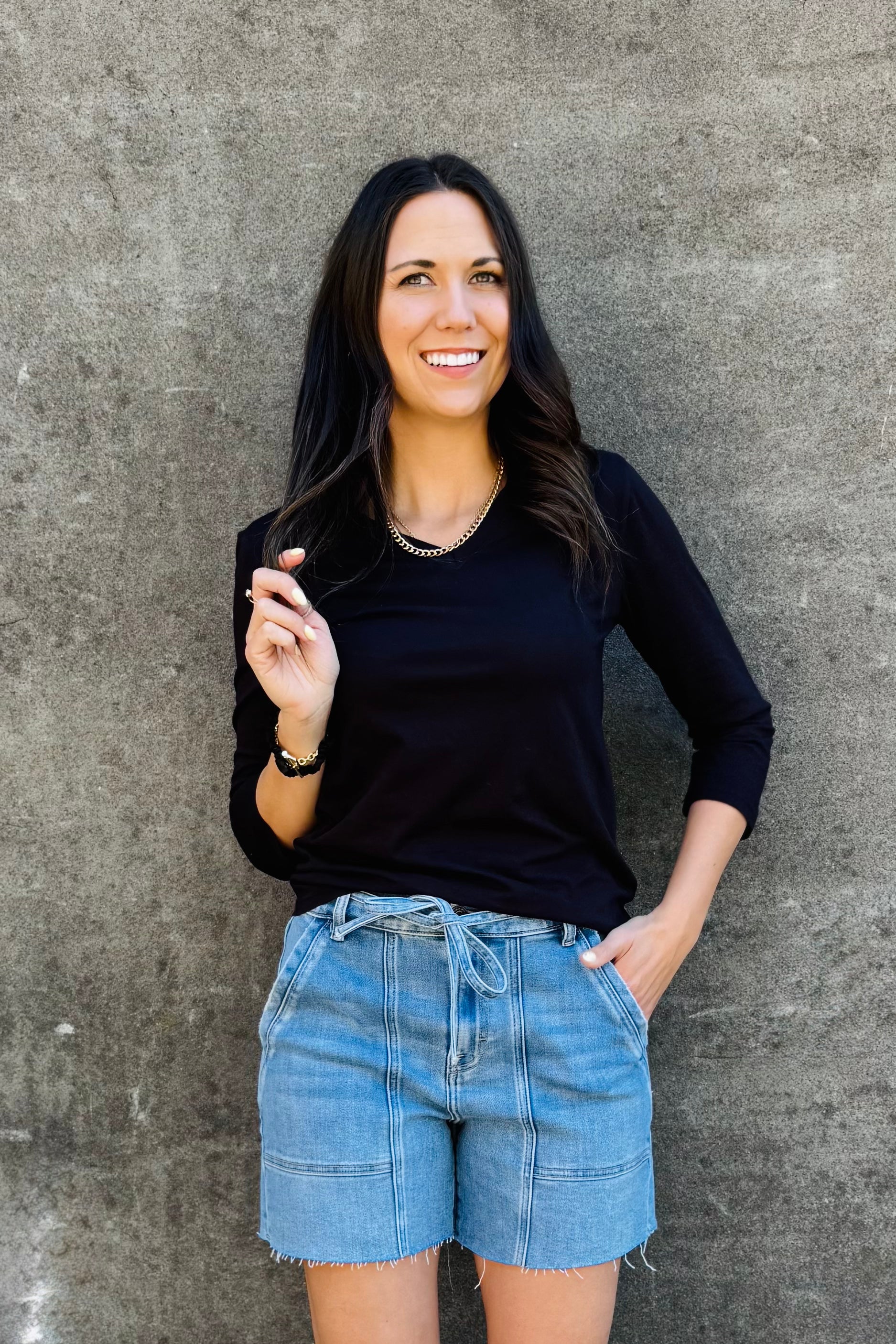 3/4 Sleeve V-Neck