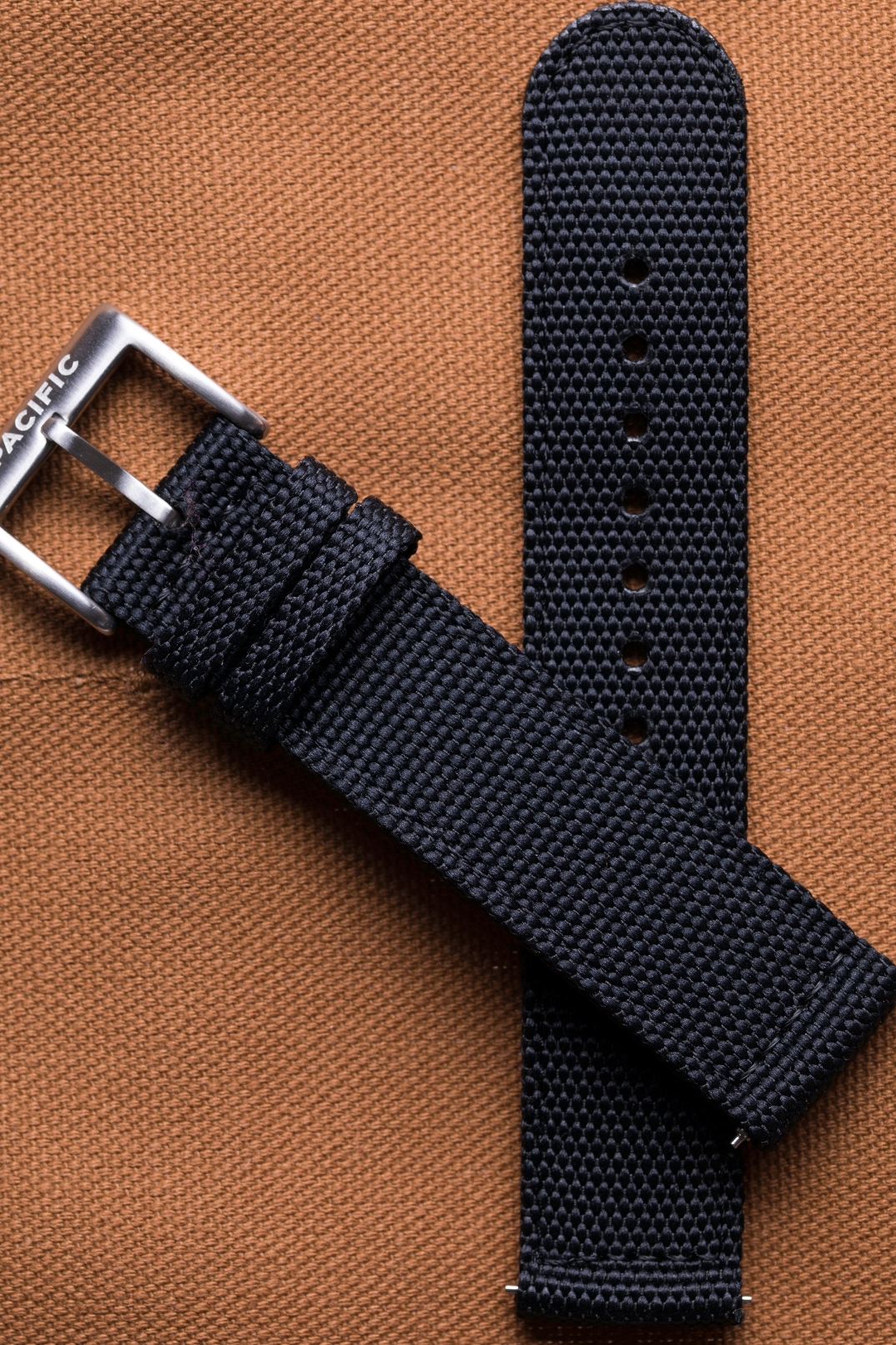 Pacific Watch Company PWC - 20mm Cascade Fabric Strap - Black, a durable watch strap that gives your watch a fresh look for work, weekends and outdoor adventures