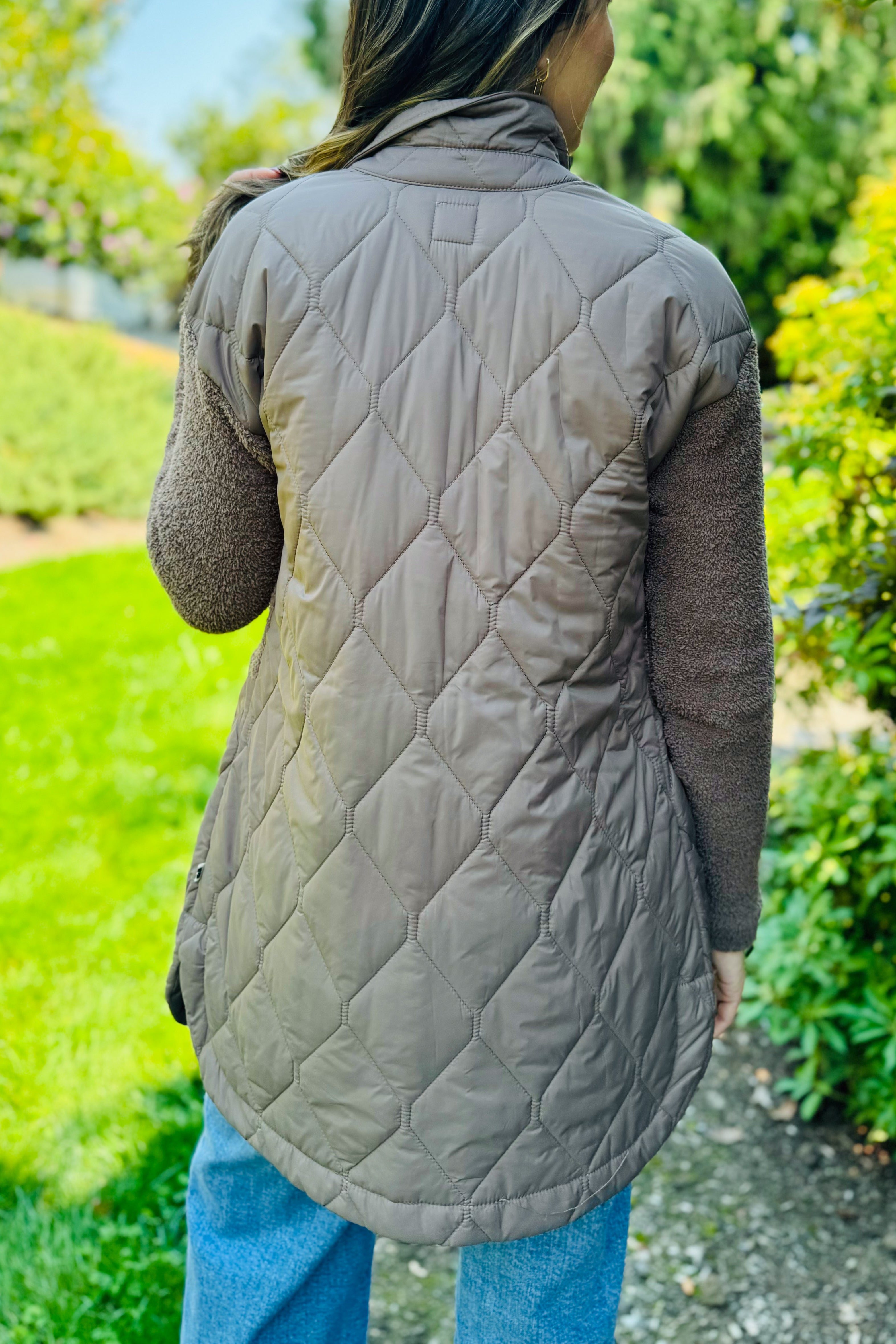 Quilted Mix Media Coat