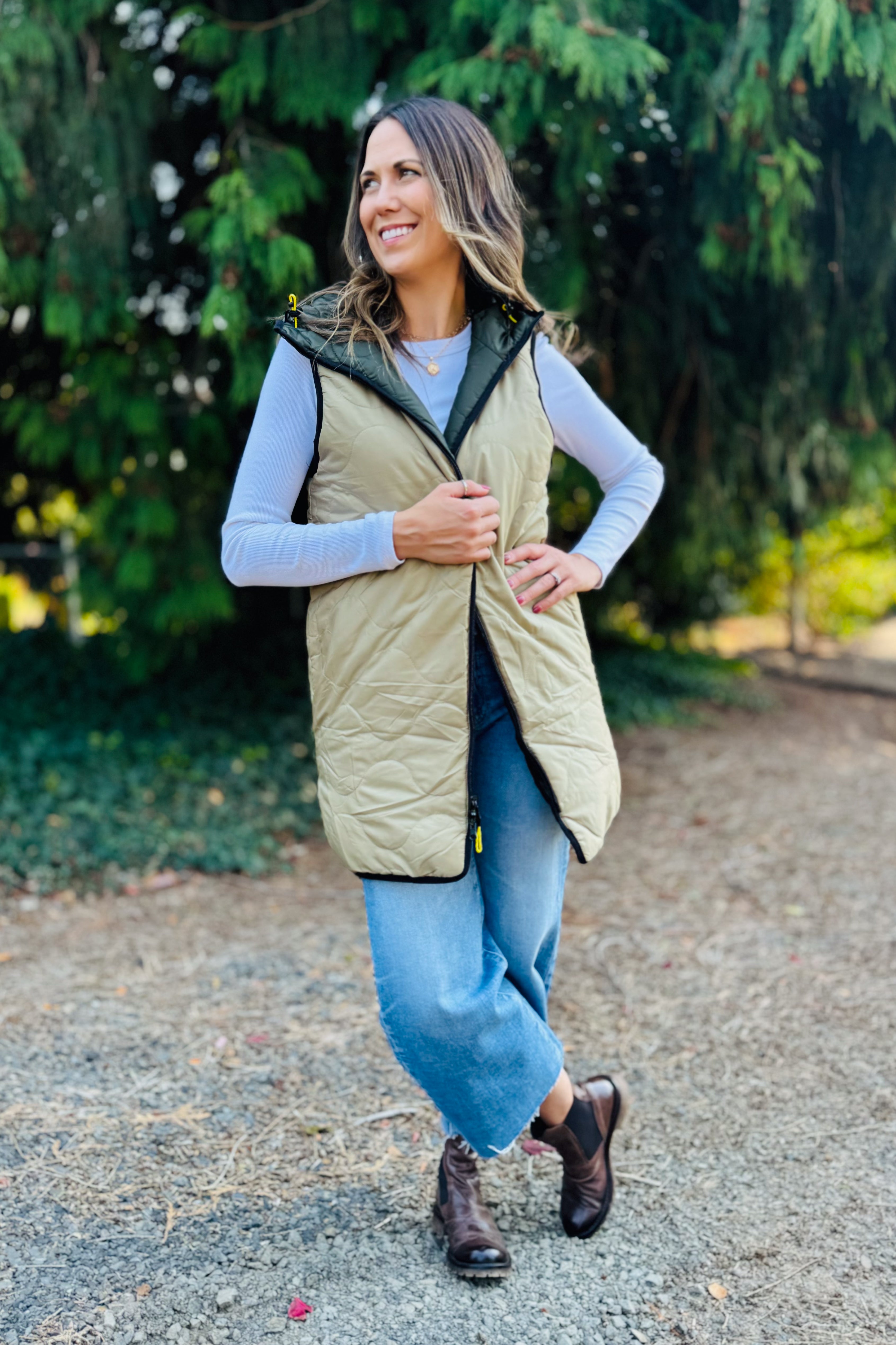 Reversible Hooded Puffer Vest