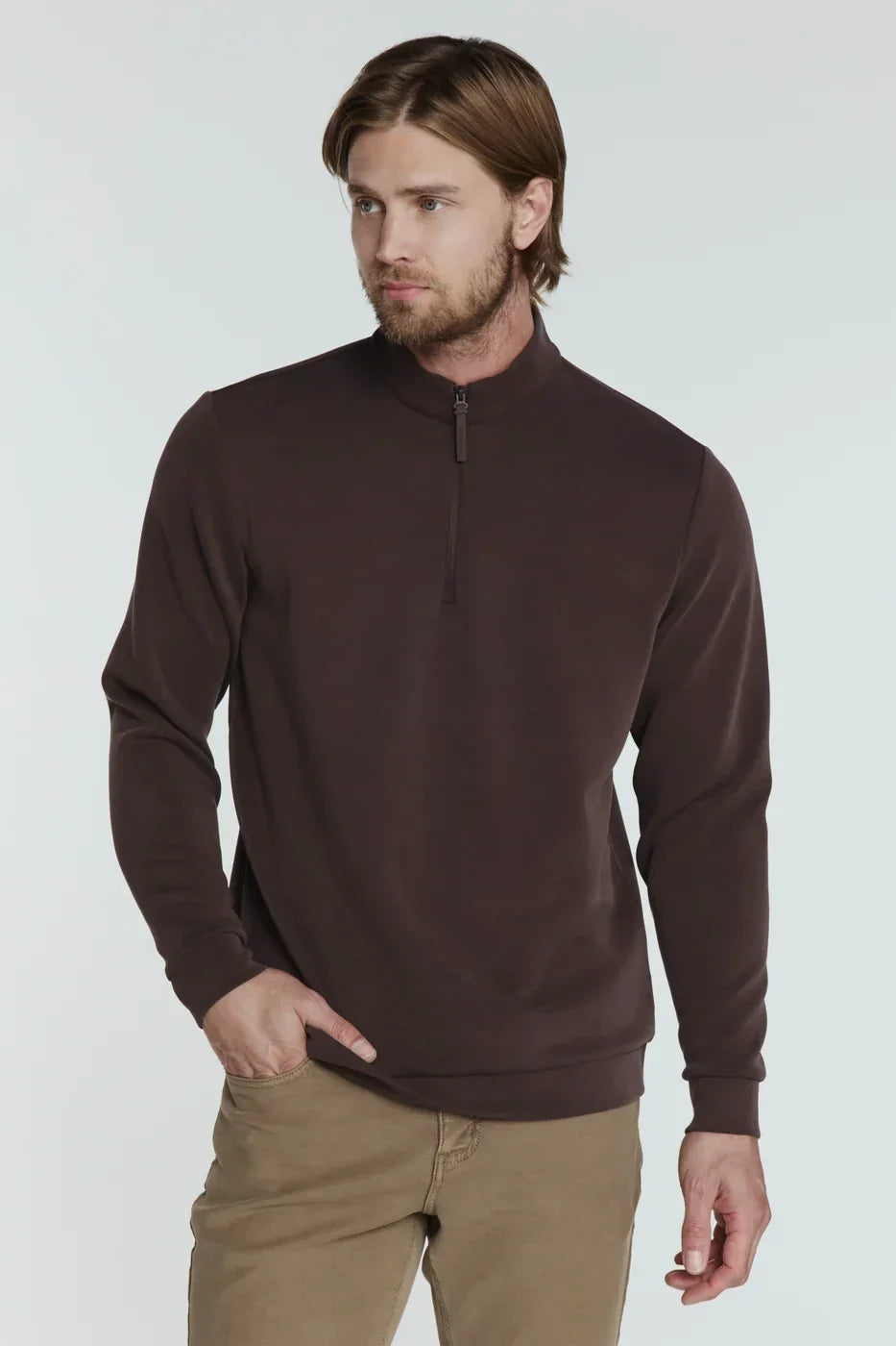 7 Diamonds Rev Quarter Zip Pullover - Cacao, a soft, comfortable layer for cool evenings, travel days, campfires and weekend errands