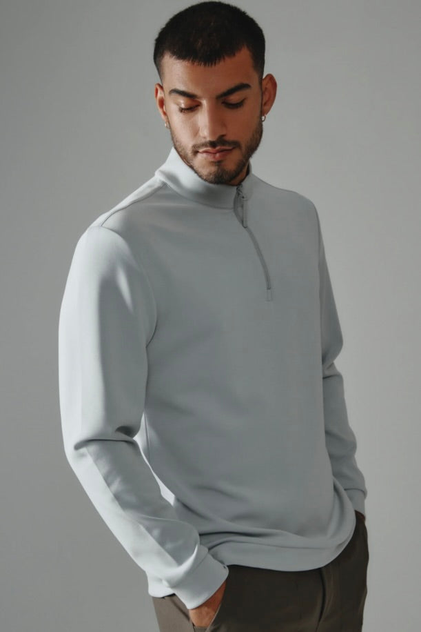 7 Diamonds Rev Quarter Zip Pullover - Platinum, a soft, comfortable layer for cool evenings, travel days, campfires and weekend errands