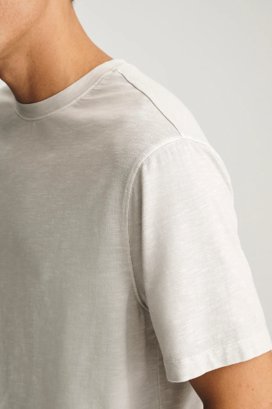Mavi Soft Slub Crew Neck Tee - White, a soft, comfortable tee for everyday wear, layering, travel and weekend adventures