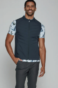7 Diamonds Tempo Vest - Navy, an easy layering vest for crisp mornings, golf, travel and fall weekends
