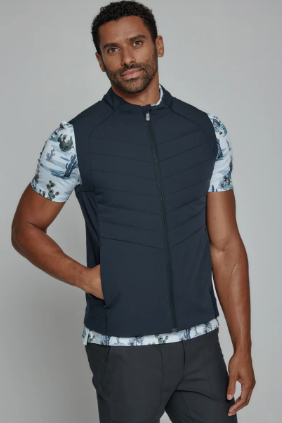 7 Diamonds Tempo Vest - Navy, an easy layering vest for crisp mornings, golf, travel and fall weekends