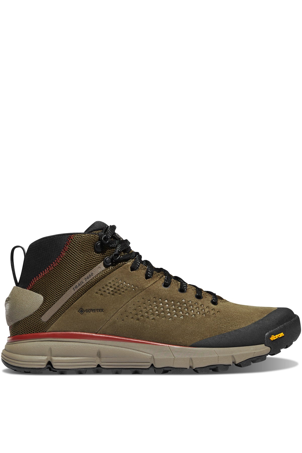 Danner Trail 2650 GTX Mid in Dusty Olive, a waterproof GORE-TEX mid hiking boot for muddy trails, backpacking trips, rainy days and Pacific Northwest adventures