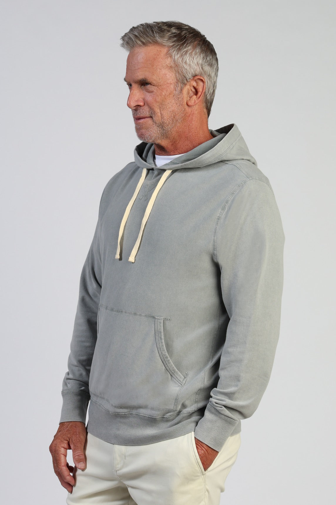 True Grit Vintage Cashmere Hoodie - Fog, a cozy go-to pullover for chilly mornings, road trips, the office and lounging at home