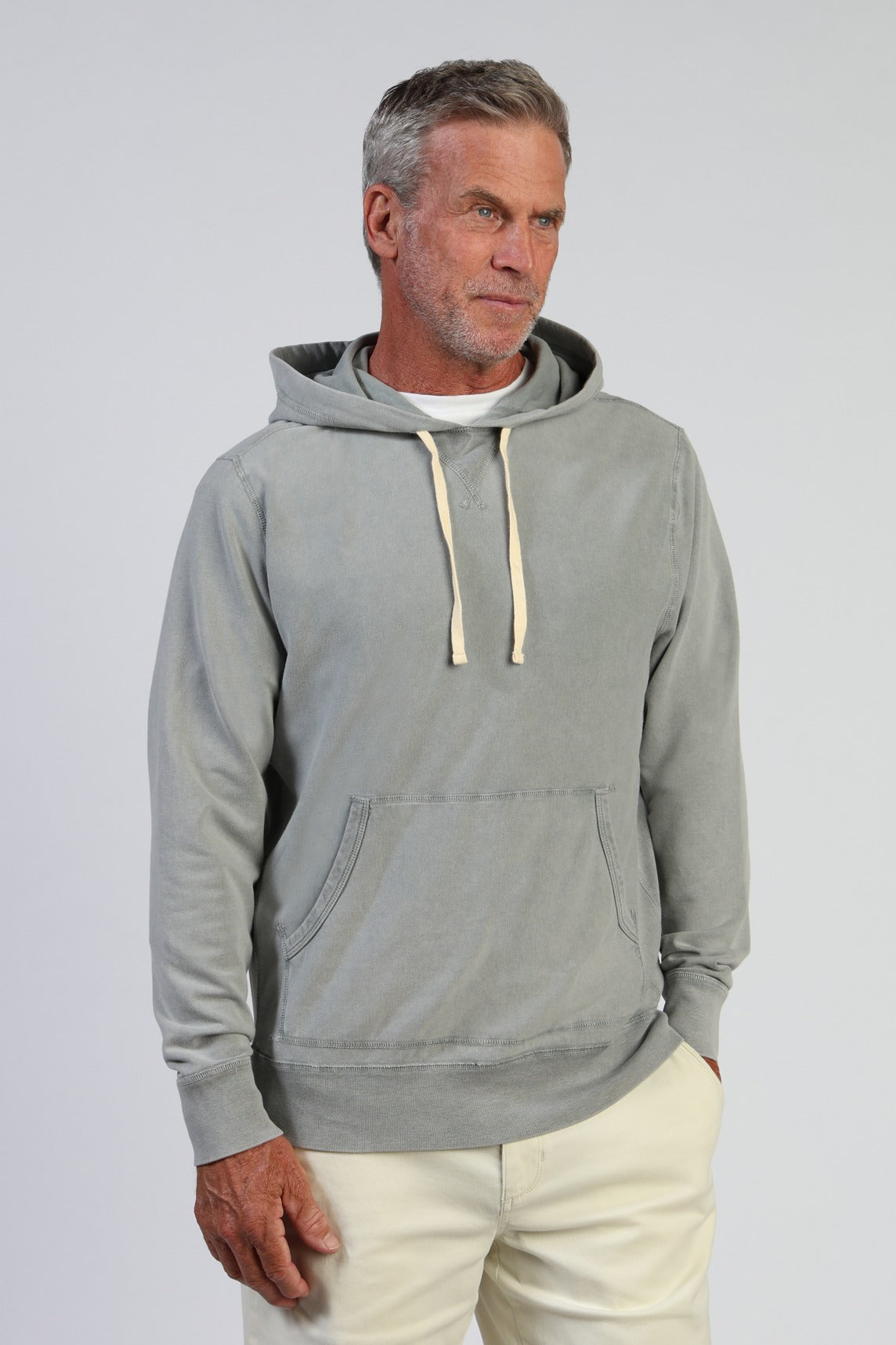 True Grit Vintage Cashmere Hoodie - Fog, a cozy go-to pullover for chilly mornings, road trips, the office and lounging at home