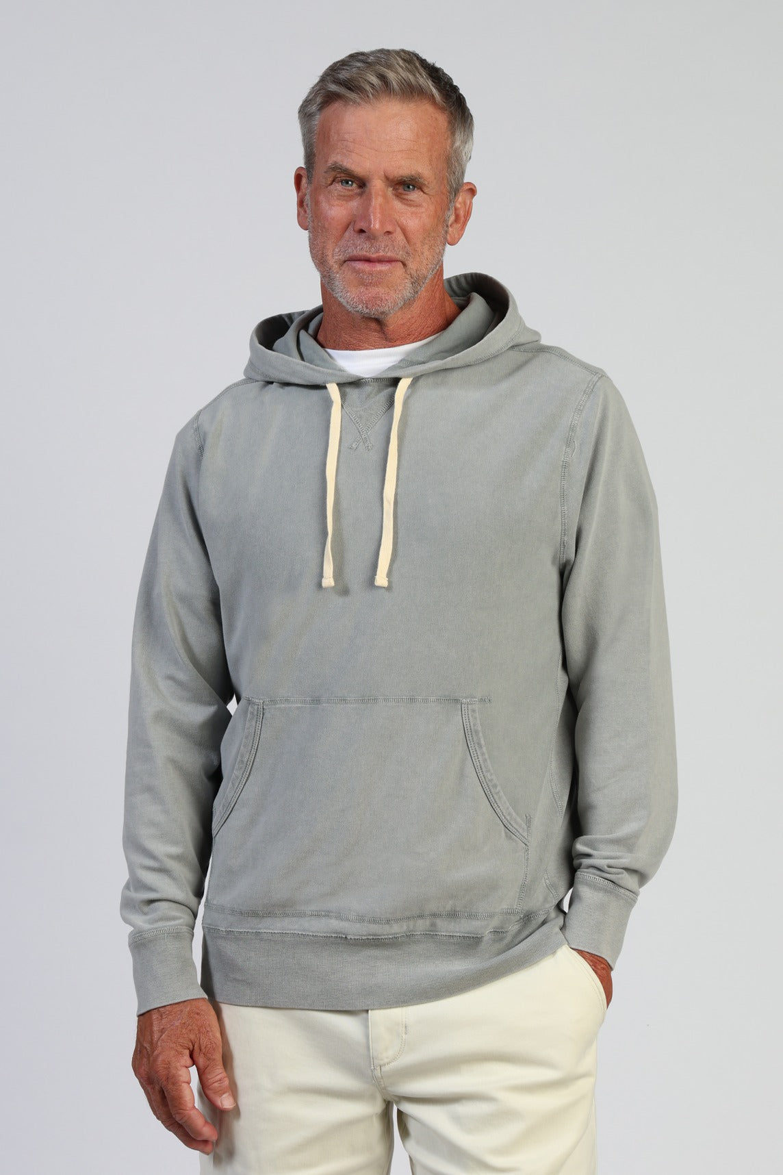 True Grit Vintage Cashmere Hoodie - Fog, a cozy go-to pullover for chilly mornings, road trips, the office and lounging at home