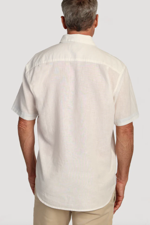True Grit Washed Melange Shirt - White, a versatile button-up for the office, date nights, dinners out and weekends