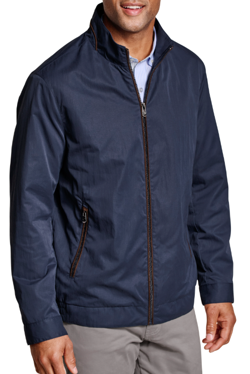 Johnston & Murphy Water Resistant Full Zip - Navy, an easy layer for golf mornings, travel, the office and cool fall days