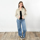 Frayed Button-Up Jacket