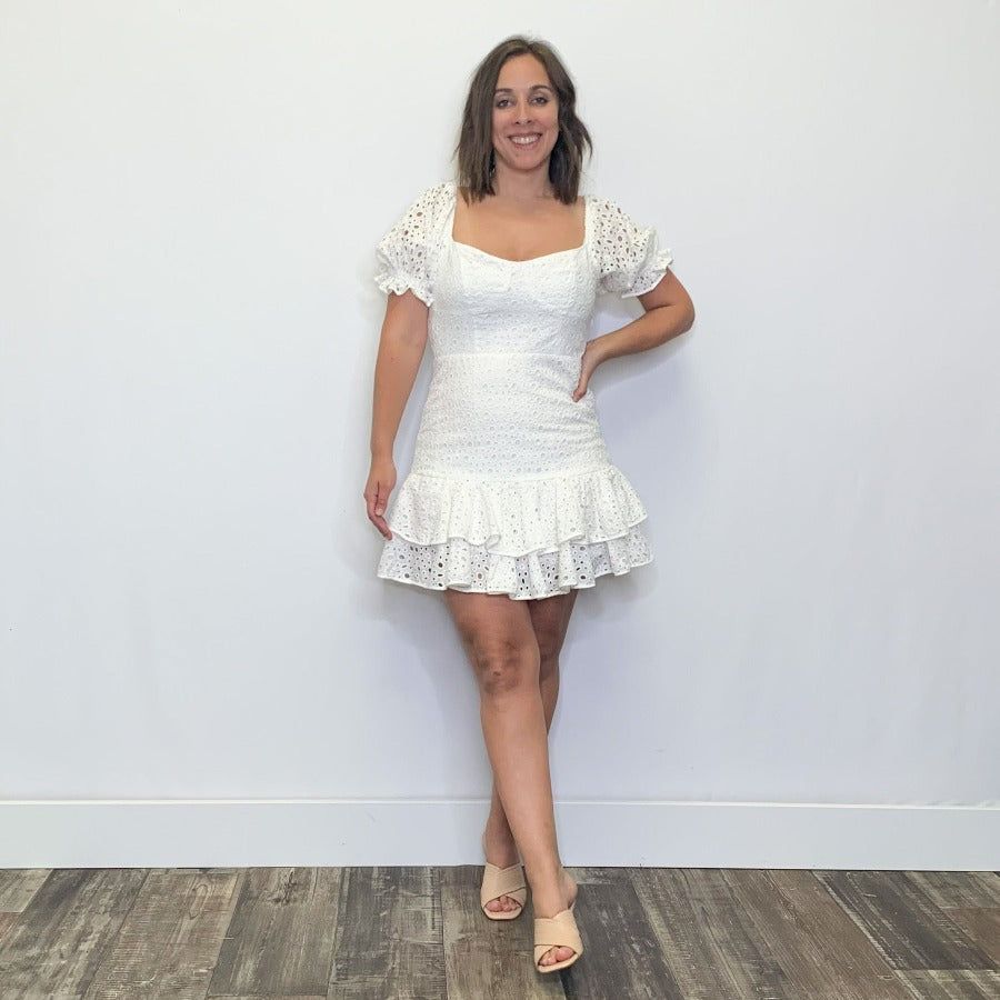 Astr white lace clearance dress